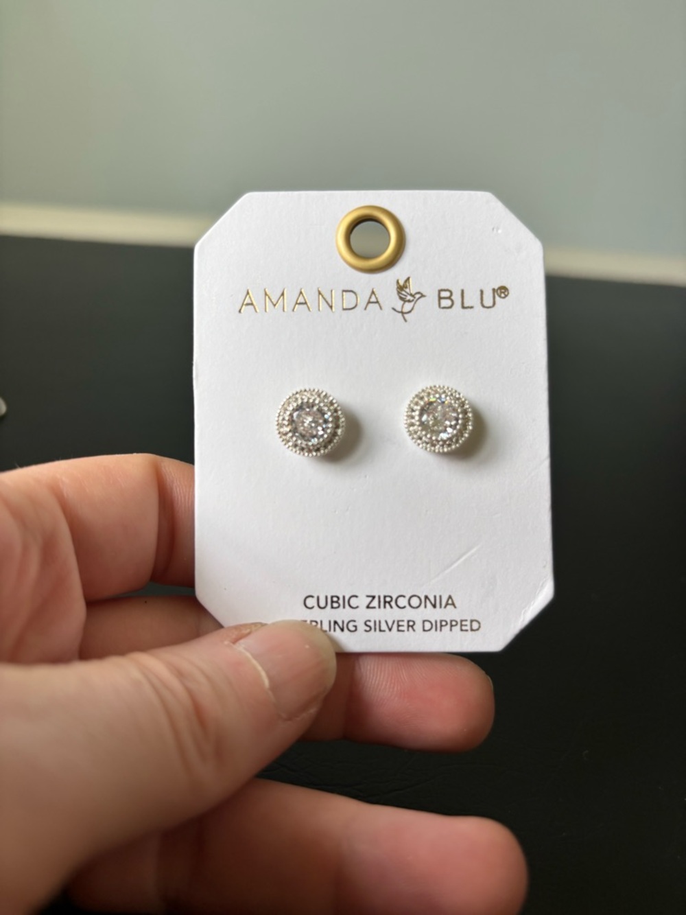 Silver Cubic Zirconia Halo Stud Earrings - Silver
